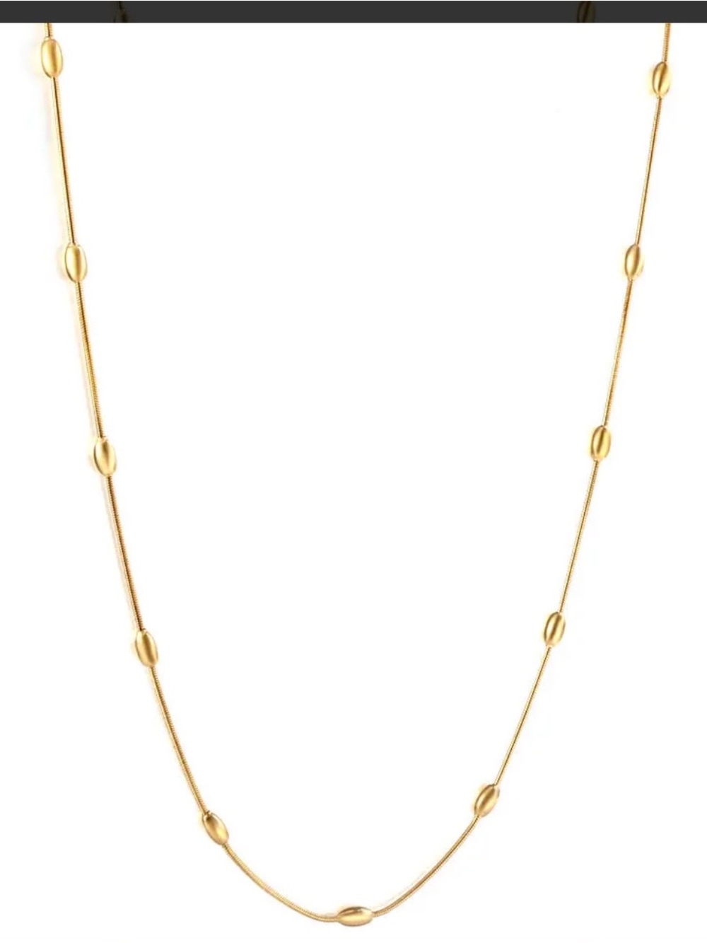 Gold Bead Station Necklace - Women Jewelry